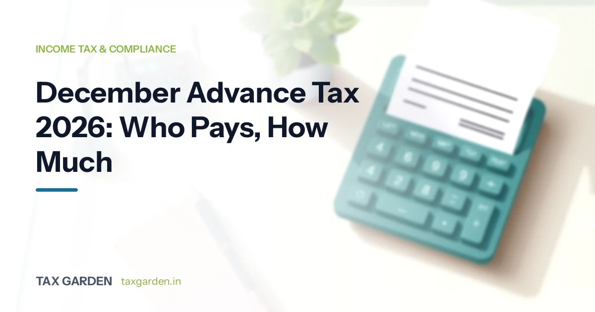 Taxpayer checking the 15 December 2026 advance tax instalment, the 75% cumulative target and Section 425 interest on a laptop