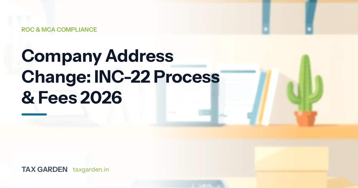 Company Address Change: INC-22 Process & Fees 2026