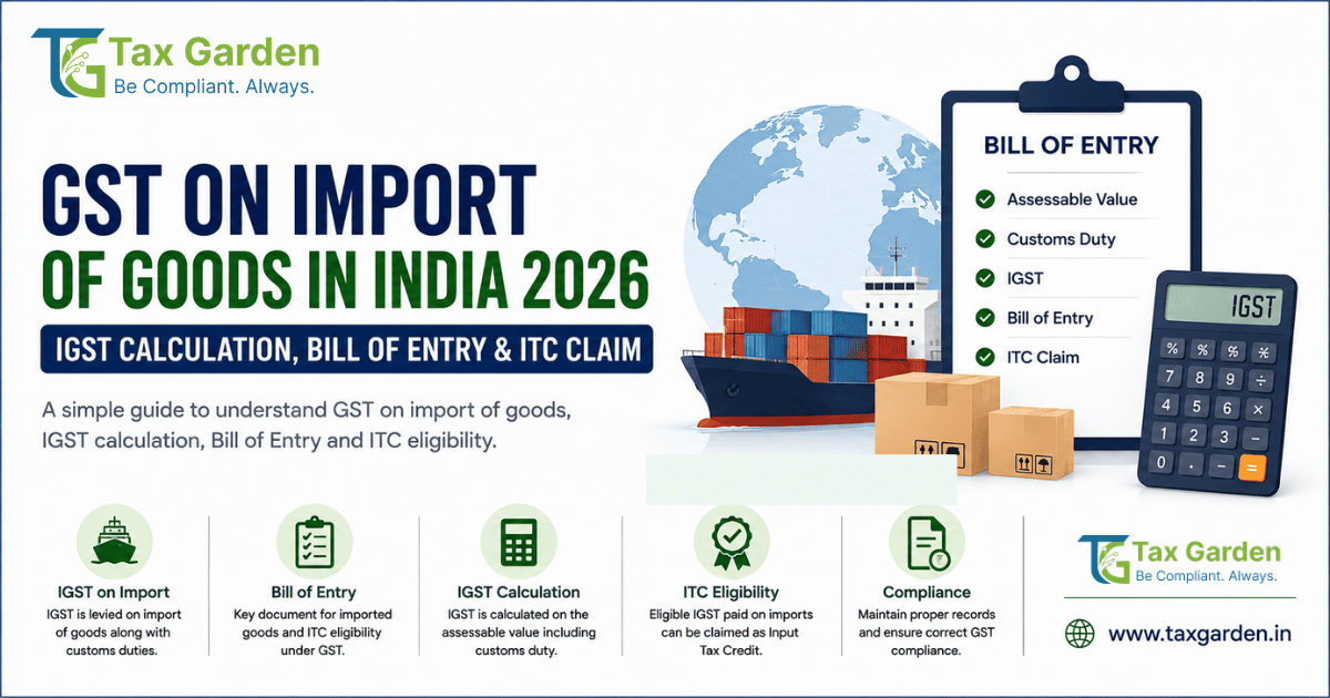 GST on Import of Goods India 2026: IGST Calculation, Customs Duty, ITC Claim Guide