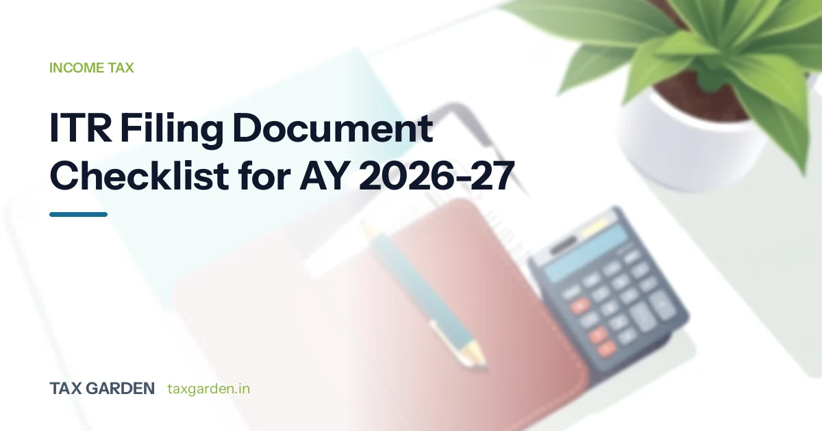 ITR Filing Document Checklist for AY 2026-27
